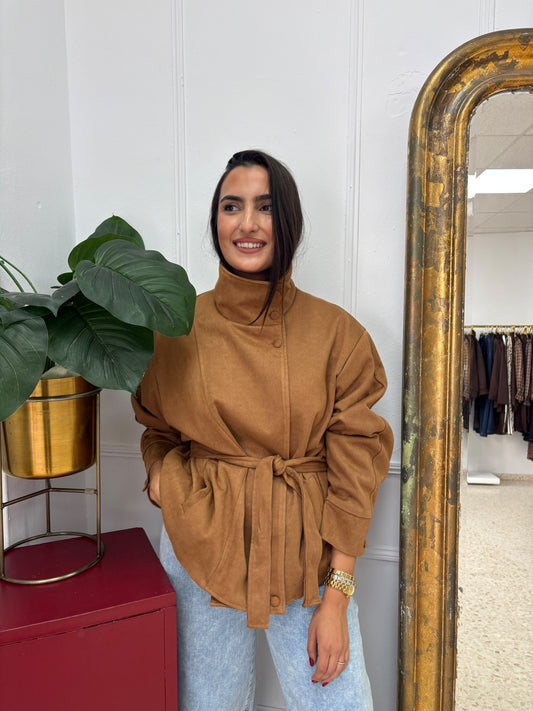 CHAQUETA ANTE CINTURÓN