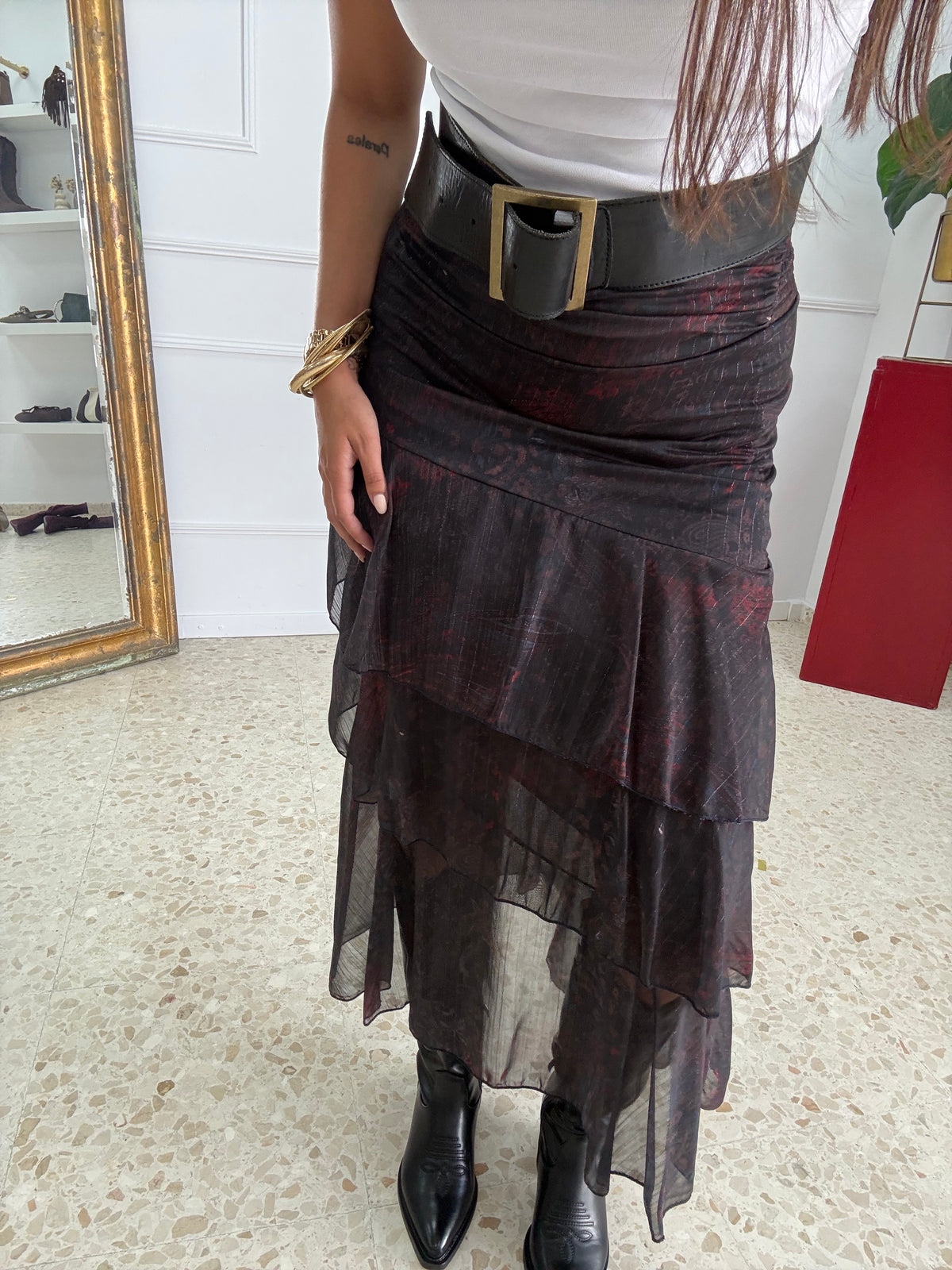 FALDA VOLANTE GASA