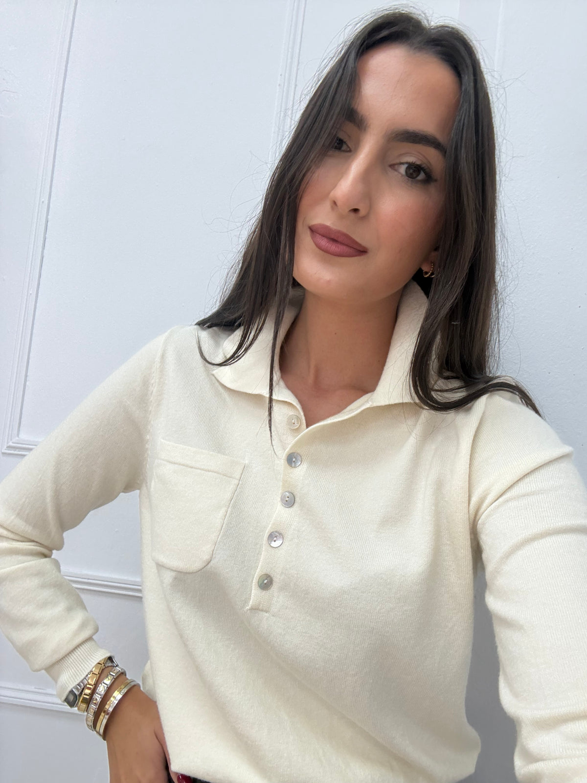 JERSEY POLO PUNTO BEIGE