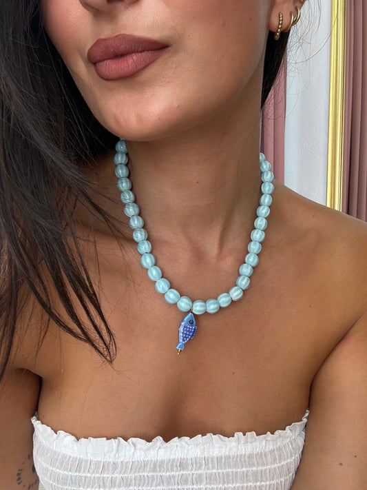 COLLAR MINI PEZ AZUL