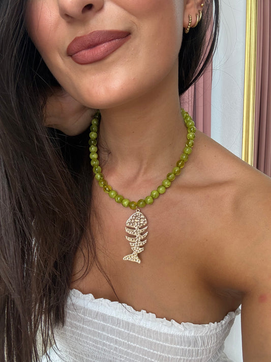 COLLAR RASPA OLIVA