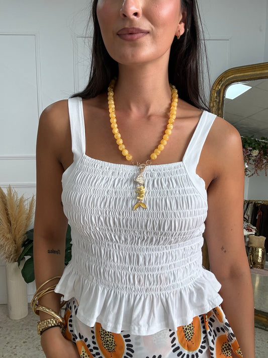 TOP FRUNCE BLANCO