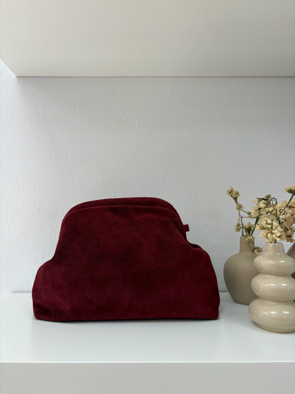 Clutch piel burdeos