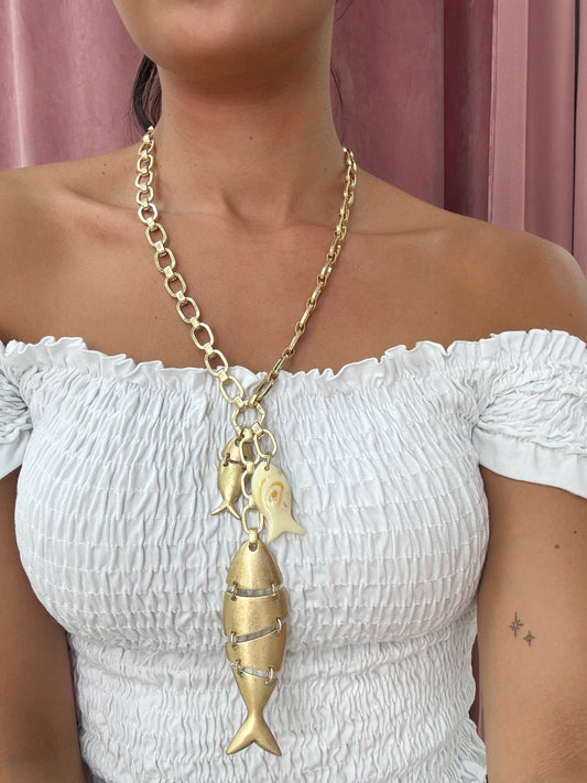 COLLAR MAXI PEZ METALIZADO