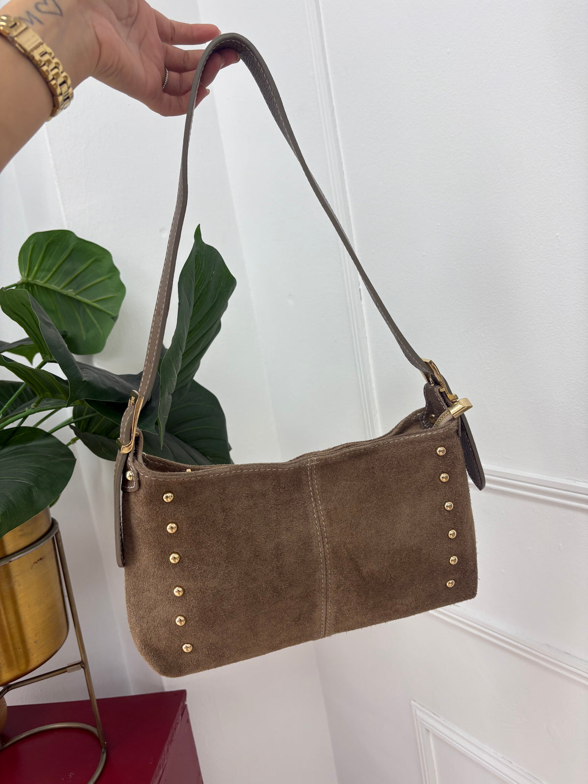 BOLSO PIEL TACHAS