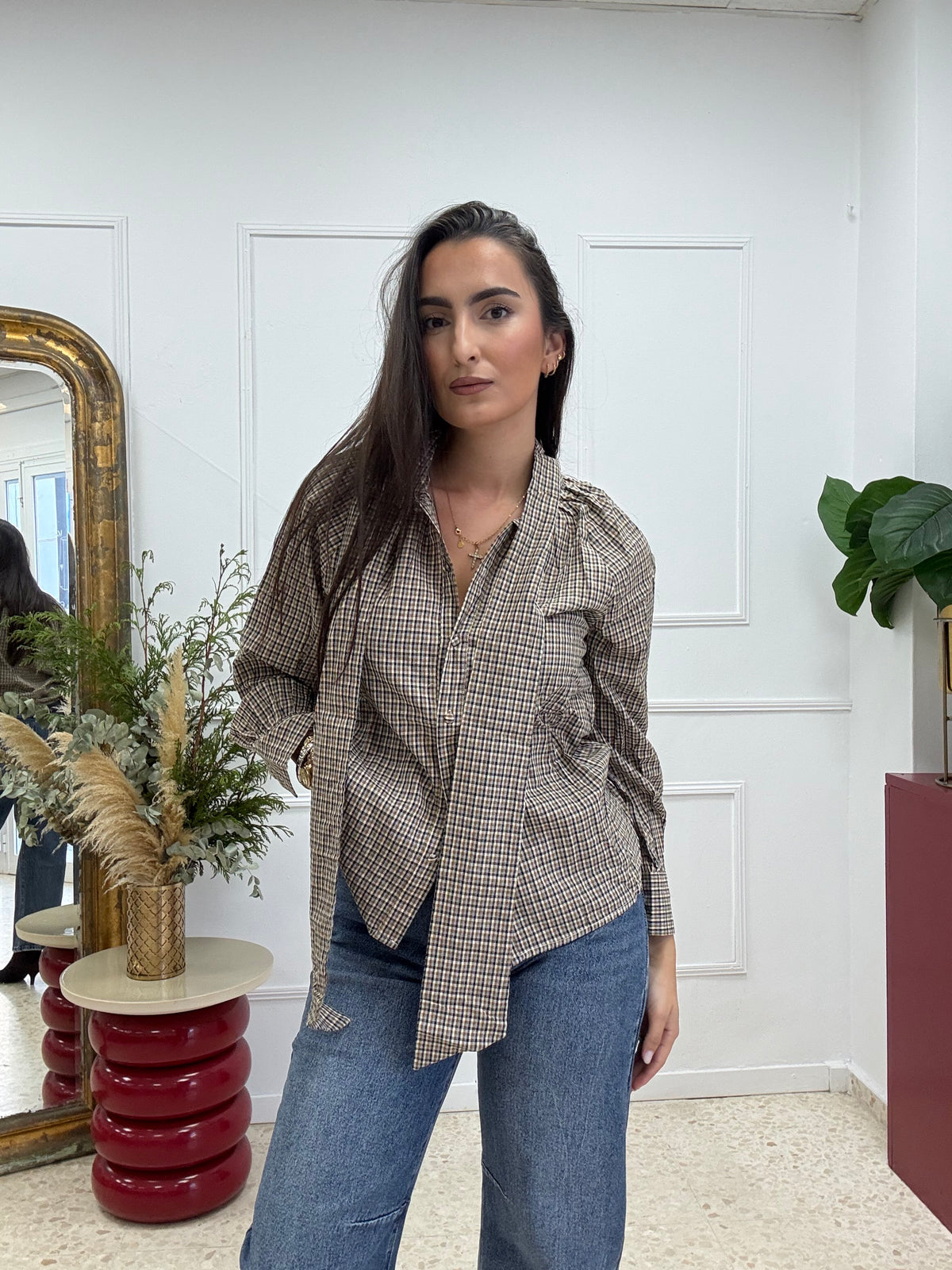 CAMISA VICHY MARRONES