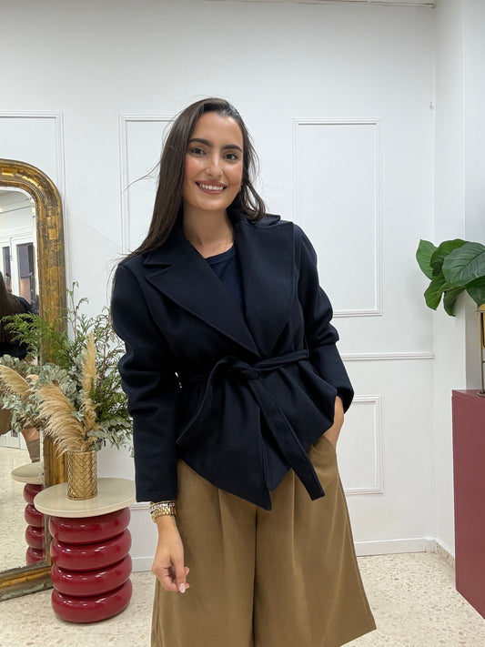 GABARDINA PAÑO AZUL MARINO